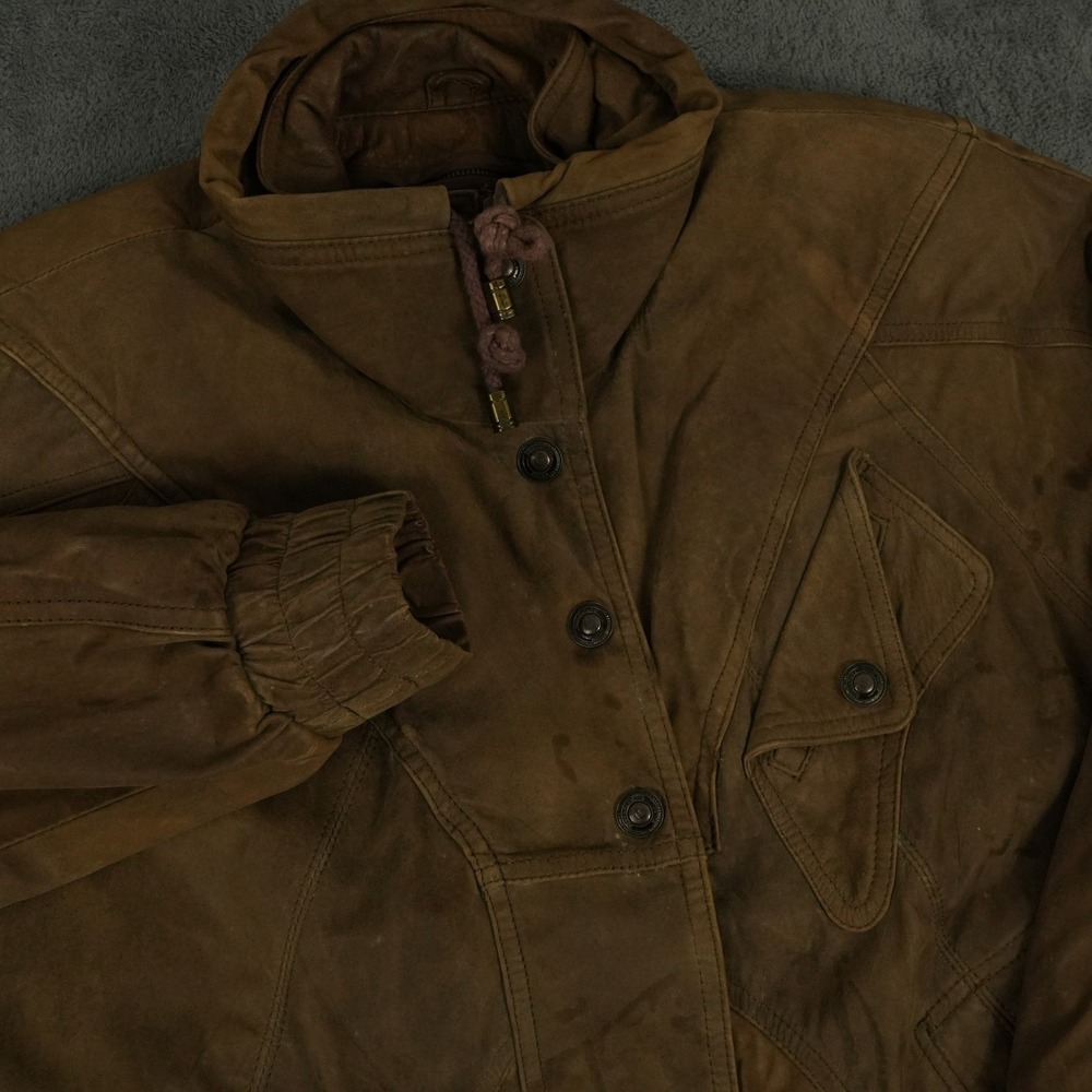 Vintage Adventure Bound Leather Bomber Jacket‎ Mens M Brown Thinsulate Lined